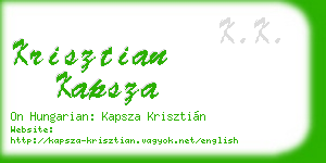 krisztian kapsza business card